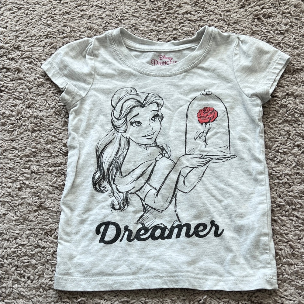 Disney Beauty and the Beast Belle DREAMER Grey Toddler Tshirt - Picture 1 of 3